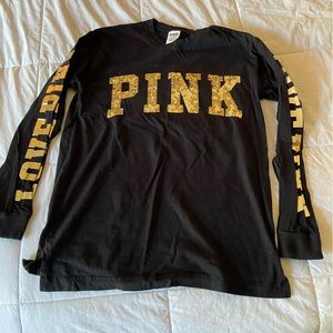 PINK gold and black glitter long sleeve